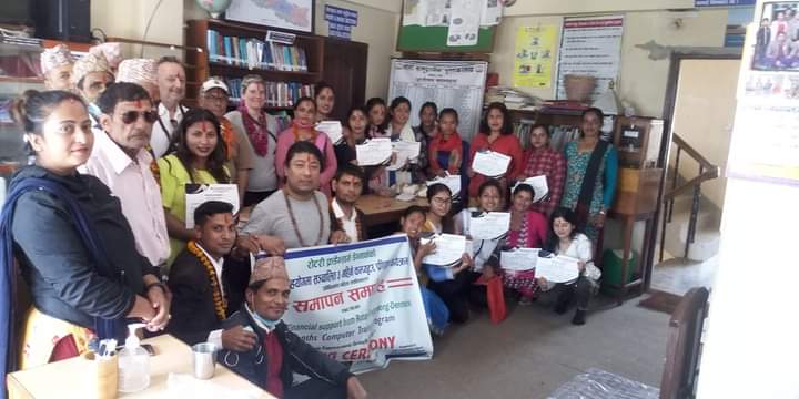 कम्प्युटर प्रशिक्षण तालिमका सहभागीहरुलाई प्रमाणपत्र वितरण!